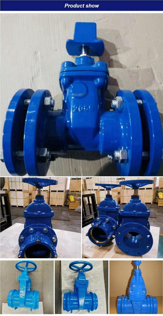 CE Non Rising Stem Gate Valve Socket End Type Resilient Seated Valve