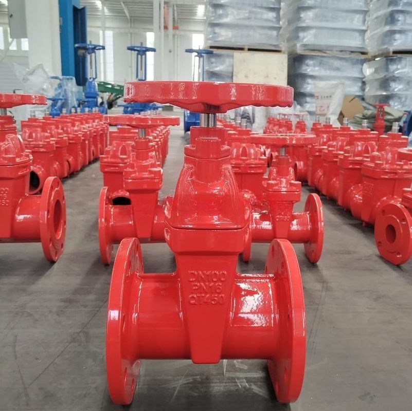 Red DIN3352 Gate Valve Flange Type F4 DN150 Gate Valve