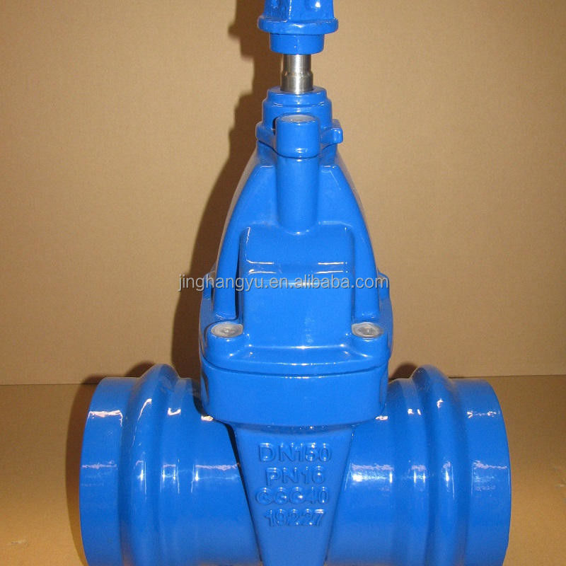 DN600 Socket Gate Valve Ductile Iron PN16 Gate Valve Blue Color